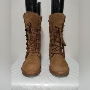 Kensie Versitile Suede Combat Faux fur Lined Prairie Snow Kylin-A Boot 8.5